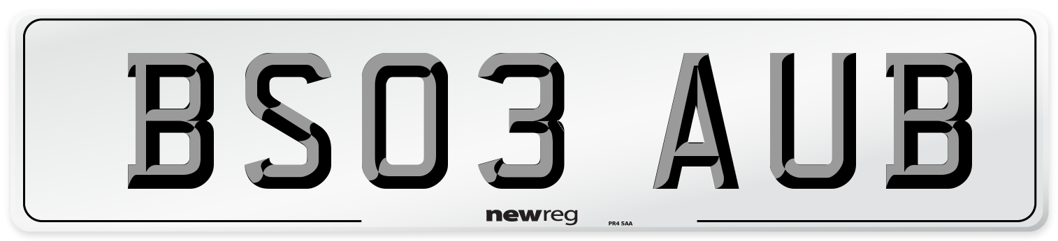BS03 AUB Number Plate from New Reg